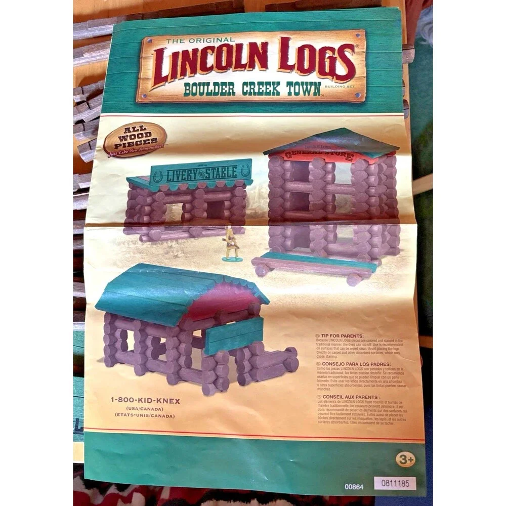 Hasbro The Original Lincoln Logs Boulder Creek Town 238 pc Solid Wood Log Cabin
